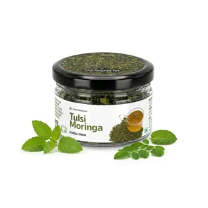 Tulsi Moringa Herbal Infusion – Caffeine-Free Loose Leaf Dried Herbal Blend with Peppermint for Immunity & Seasonal Cold, Cough Support